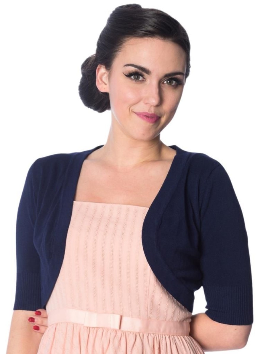 Banned Retro Hudson Bolero - Navy | Cardigans