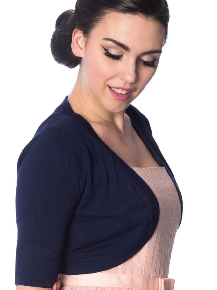 Banned Retro Hudson Bolero - Navy | Cardigans