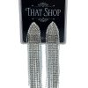 That Shop Ari Diamante Drop Earrings - Silver | Jewellery