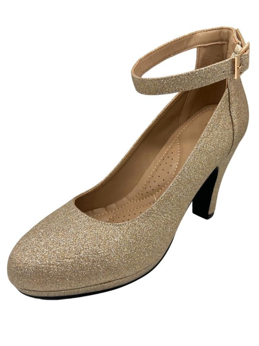 That Shop Neo Platform Heels - Gold Glitter | Shoes