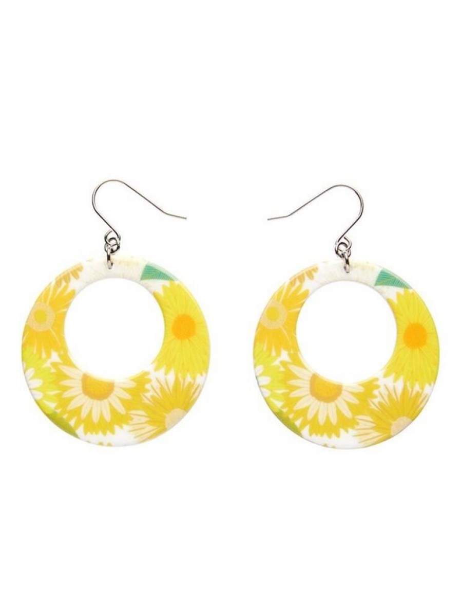 Erstwilder Daisy Circle Drop Earrings | Jewellery