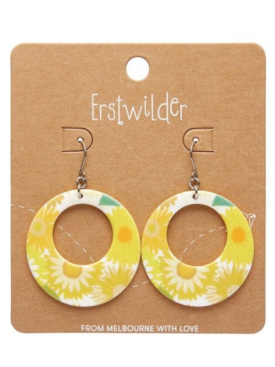 Erstwilder Daisy Circle Drop Earrings | Jewellery