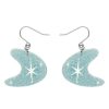 Erstwilder Atomic Boomerang Glitter Drop Earrings - Blue | Jewellery