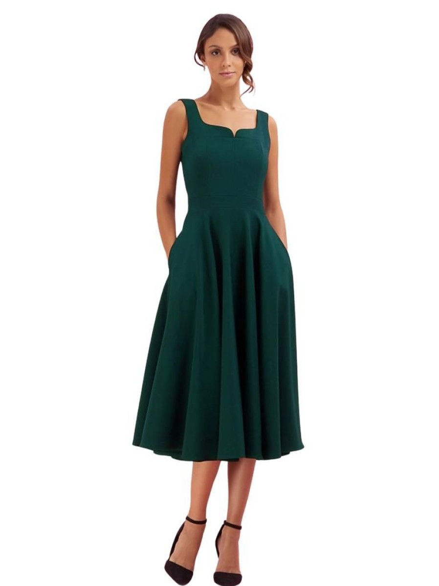 The Pretty Dress Company Lola Midi - Forest Green | Dresses