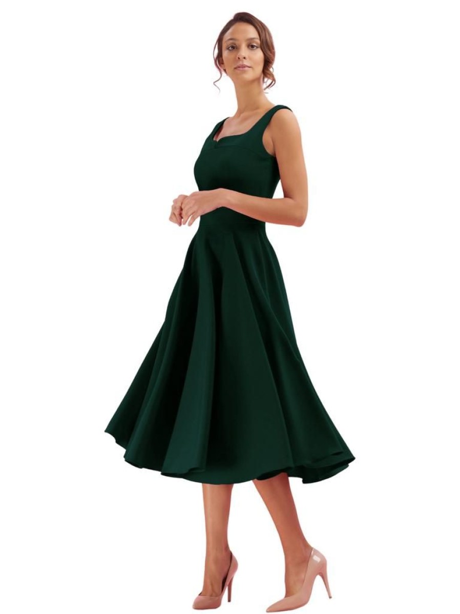 The Pretty Dress Company Lola Midi - Forest Green | Dresses