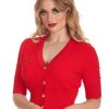 Banned Retro Love Heart Cardigan - Red | Cardigans