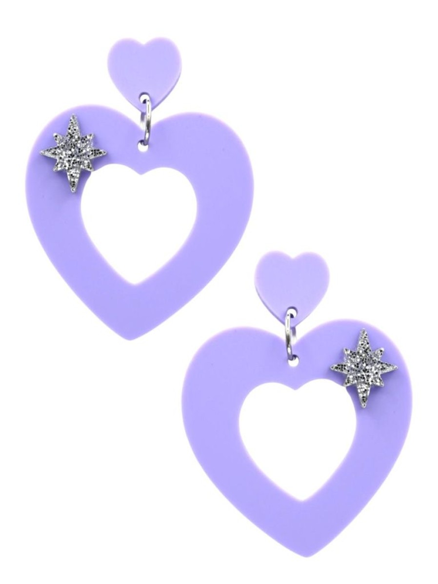 Emmi Helen Co. Valentine Hoop Earrings - Pastel Purple | Earrings