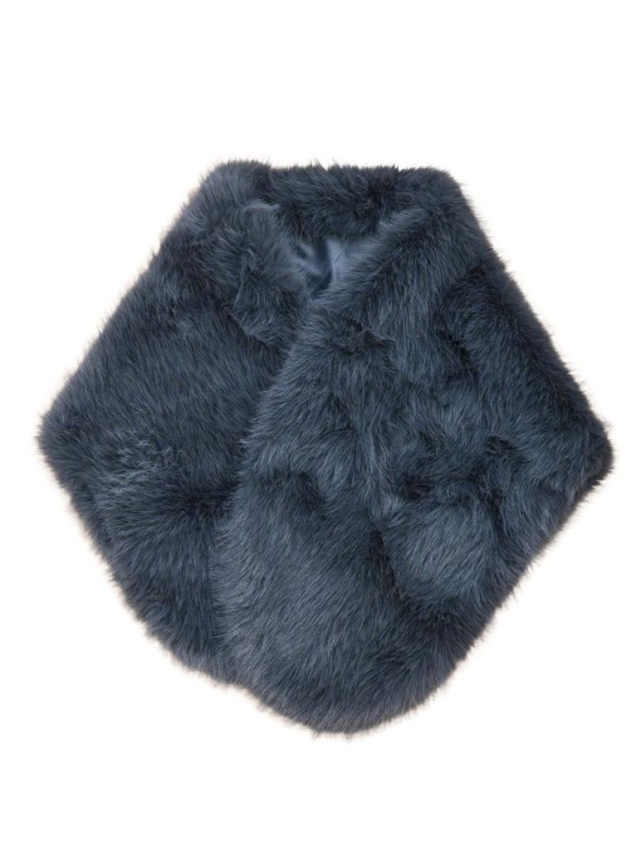 That Shop Mila Faux Fur Stole - Grey | Coats & Jackets