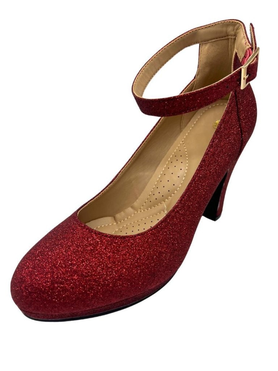 That Shop Neo Platform Heels - Ruby Glitter | Shoes