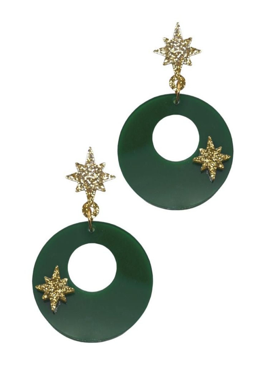 Emmi Helen Co. Bauble Hoop Earrings - Green | Earrings