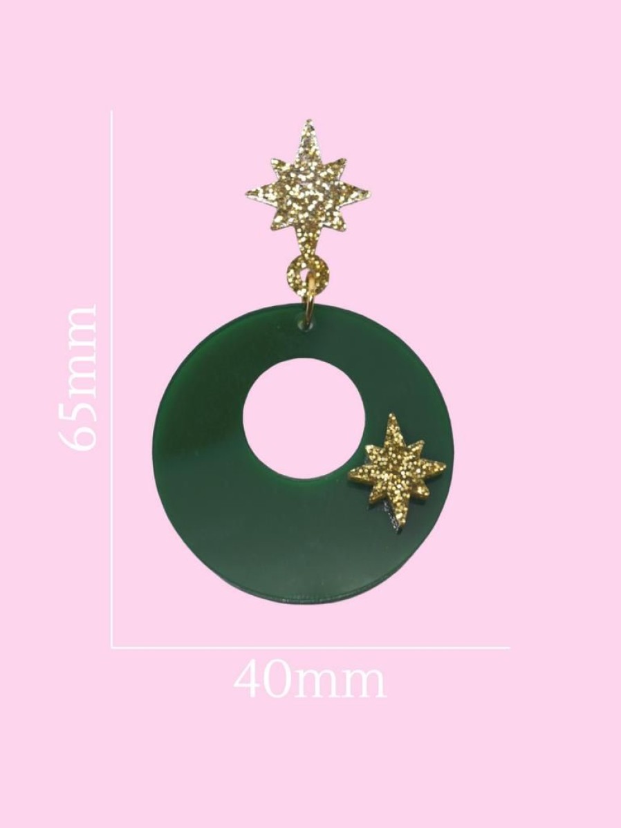 Emmi Helen Co. Bauble Hoop Earrings - Green | Earrings