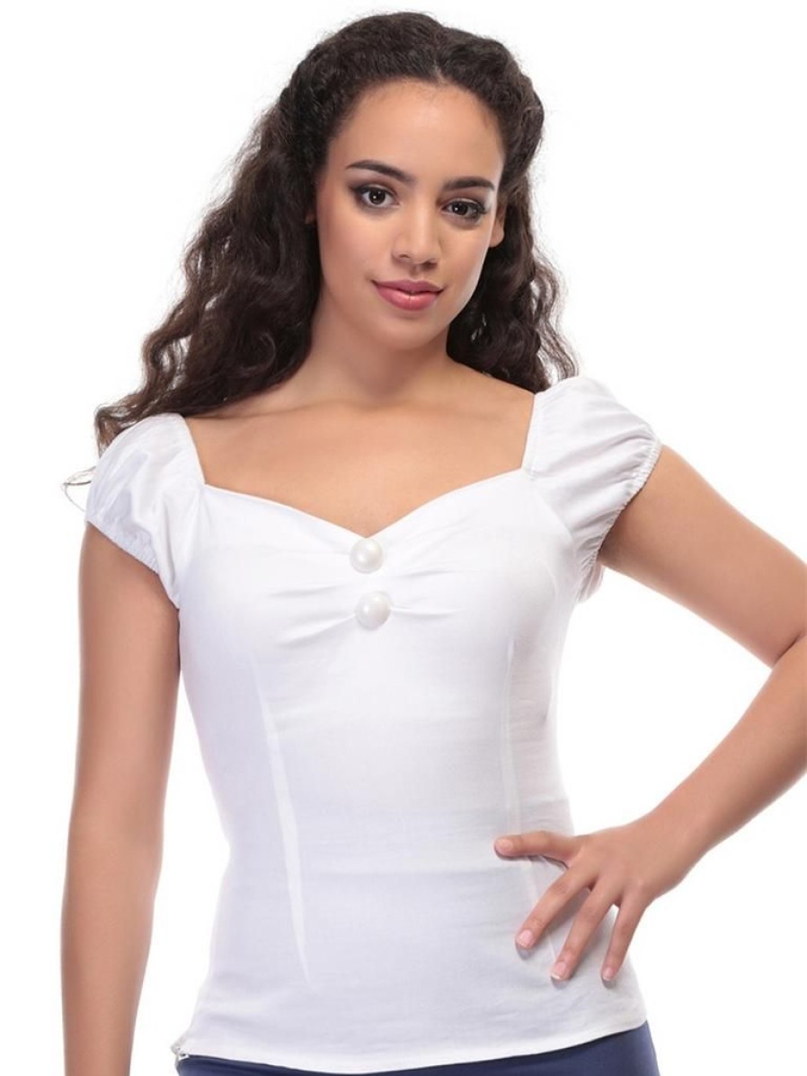 Collectif Dolores Top - White | Tops & Blouses