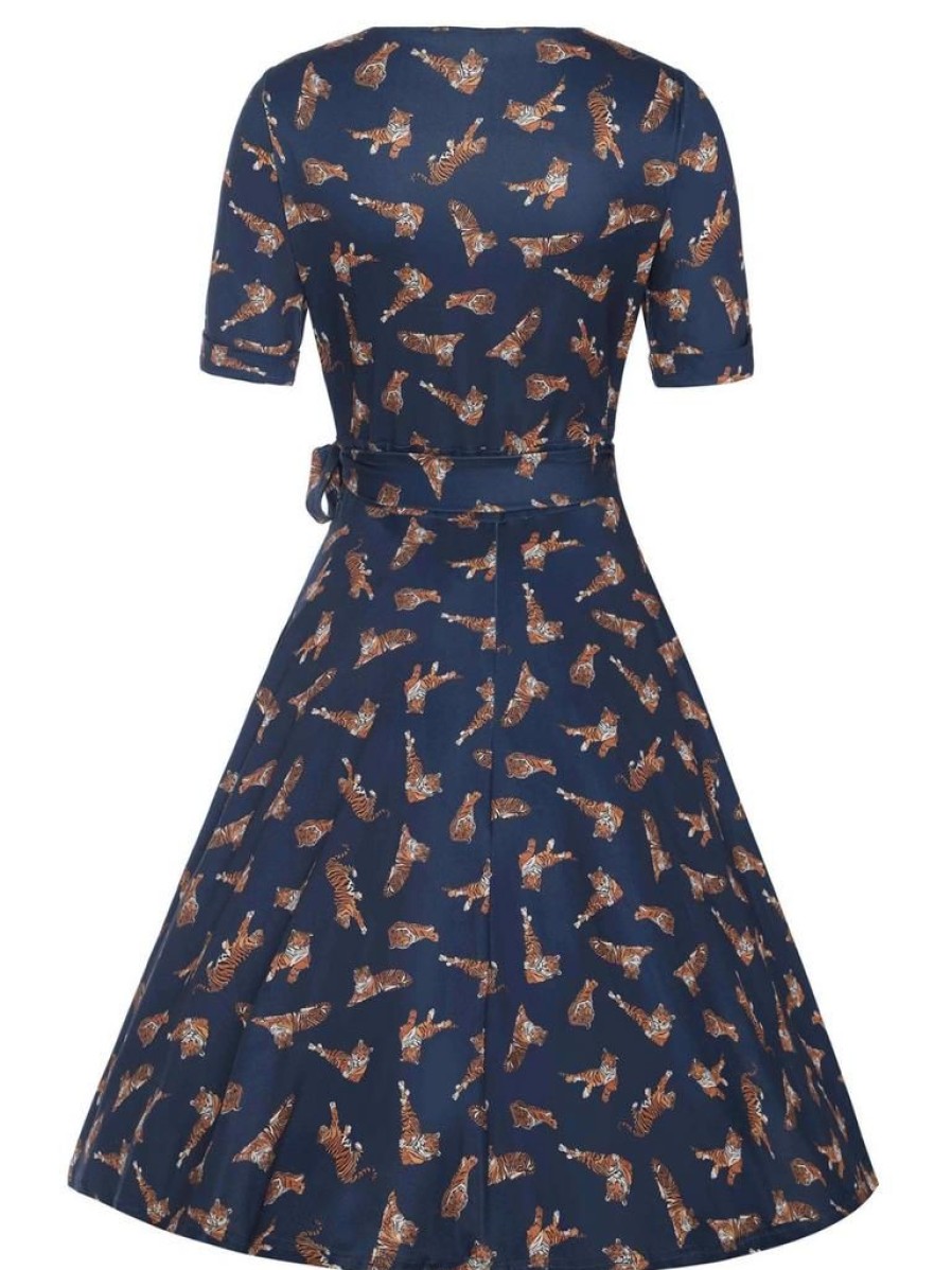 Dolly & Dotty Matilda Swing - Navy Tiger | Dresses