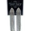 That Shop Ari Diamante Drop Earrings - Silver | Earrings