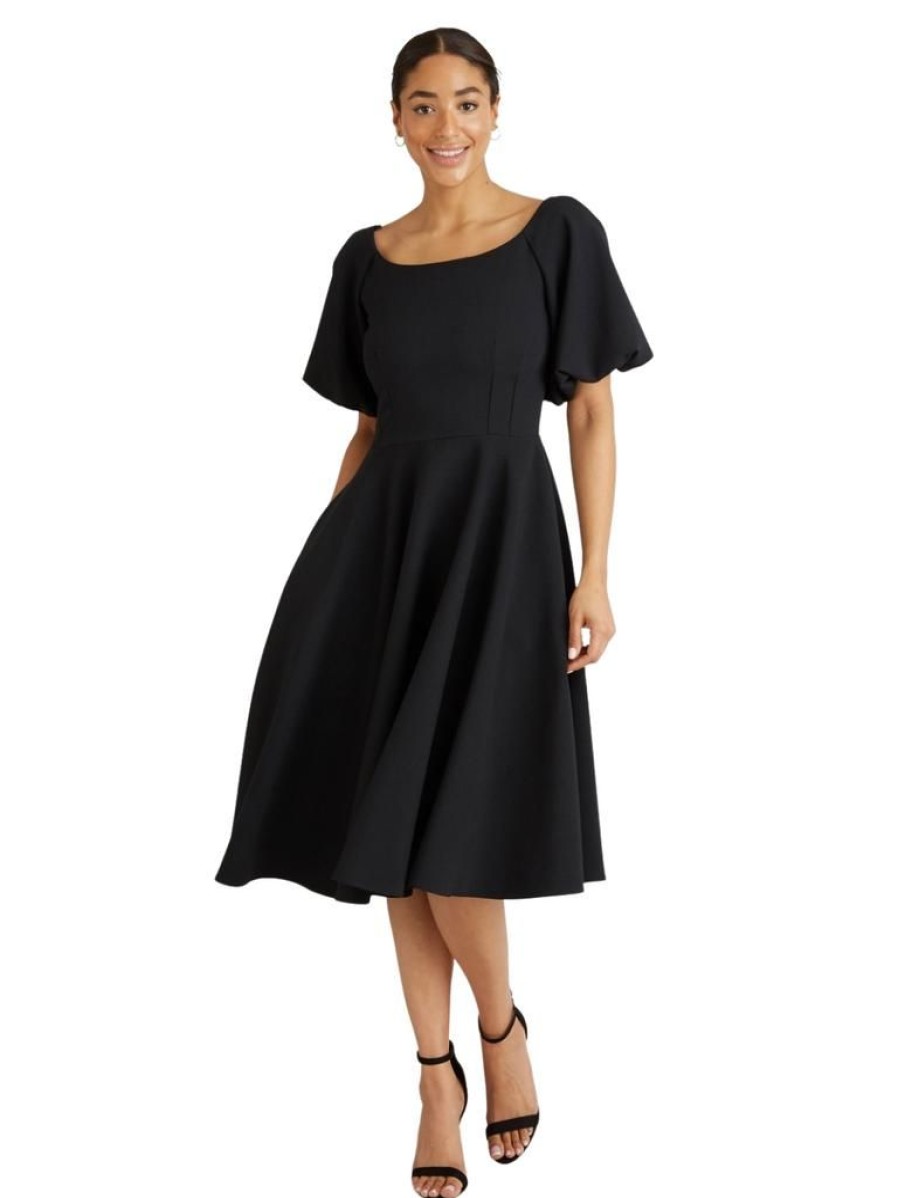 The Pretty Dress Company Sabrina Midi - Black | Dresses