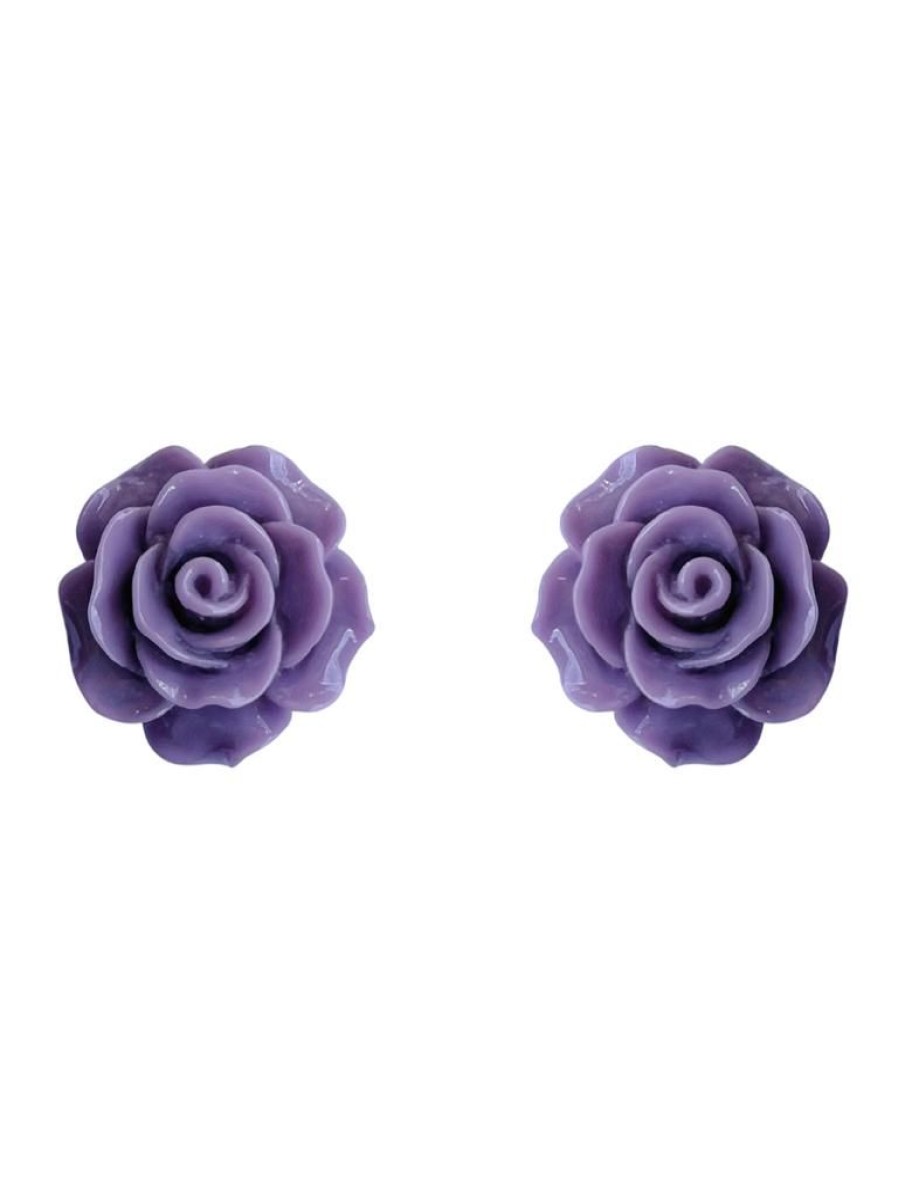 Emmi Helen Co. Rose Studs - Purple | Jewellery