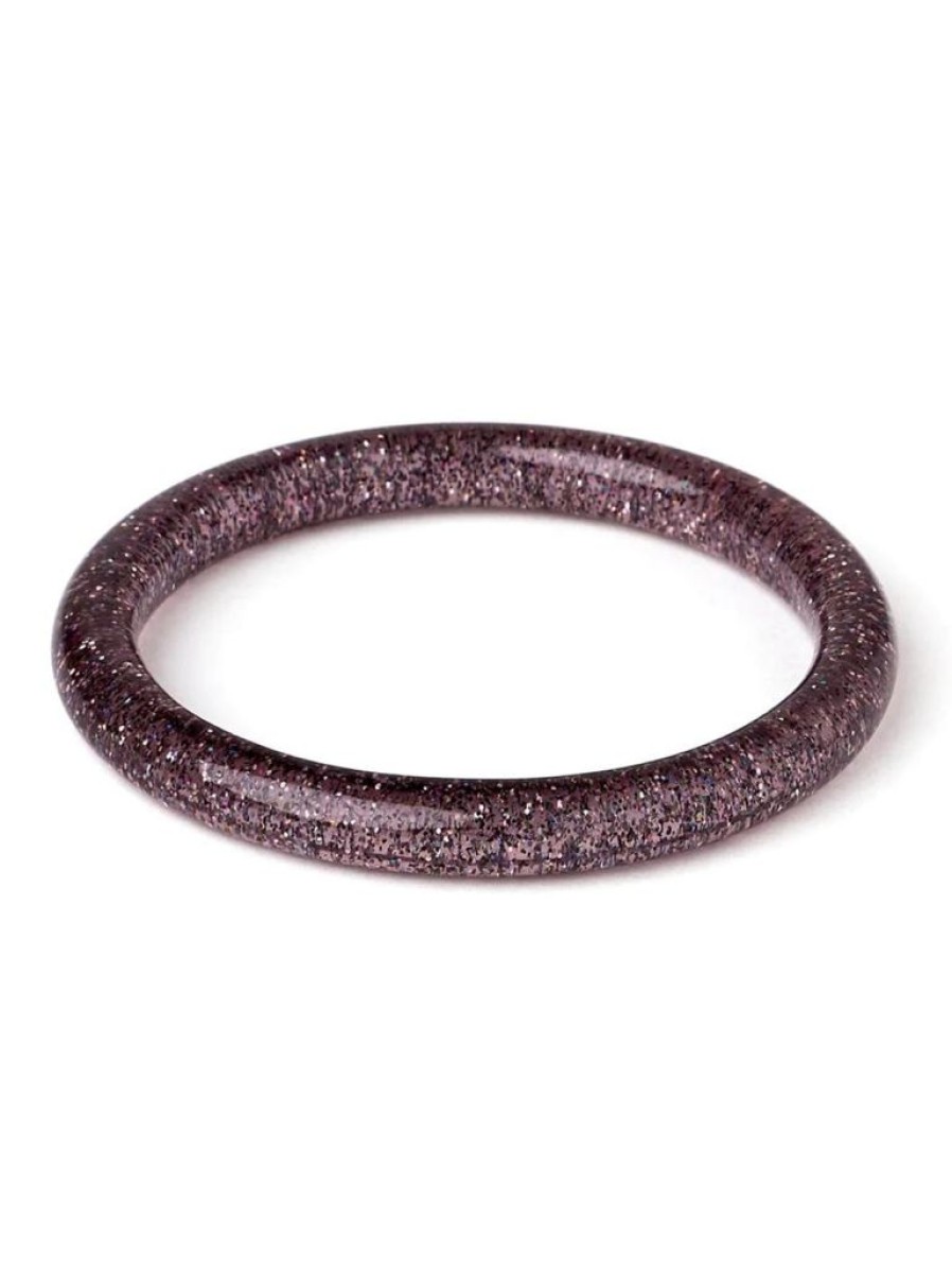 Splendette Narrow Gunmetal Glitter Bangle | Bangles