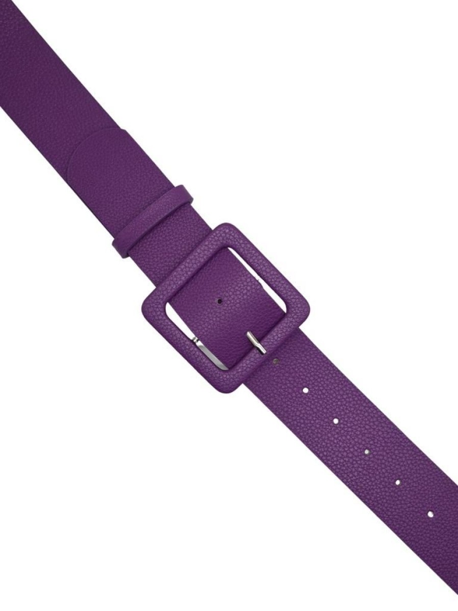 That Shop Lisa Square Buckle Belt - Purple | Belts