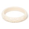 Splendette Midi Cream Heavy Carve Bangle | Jewellery