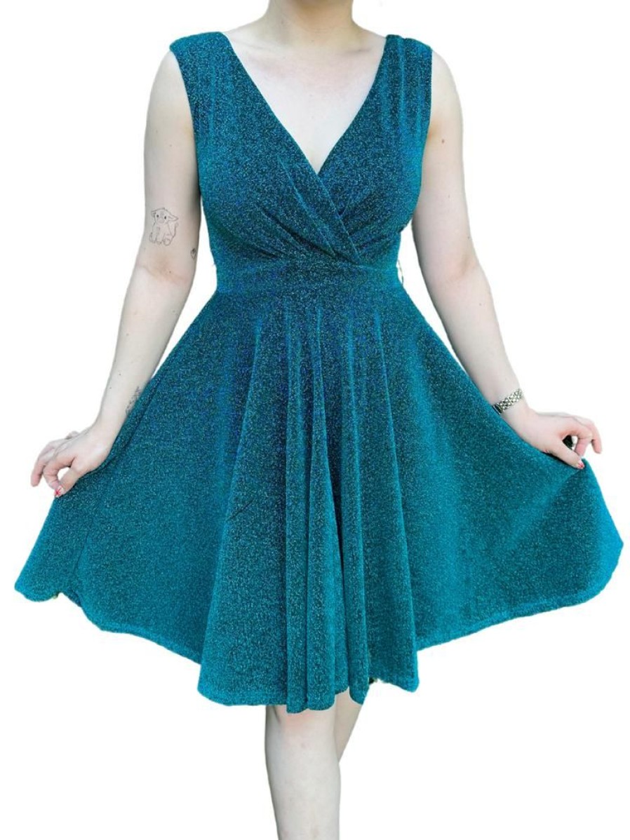 Caroline Morgan Luna Swing - Teal | Dresses