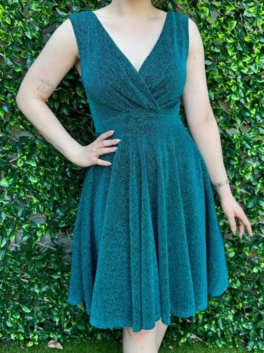 Caroline Morgan Luna Swing - Teal | Dresses