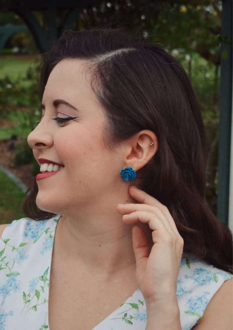 Emmi Helen Co. Rose Studs - Peacock | Earrings