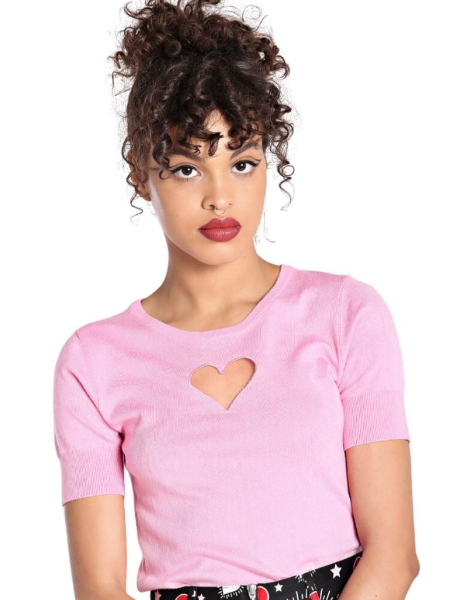 Hell Bunny Heart Top - Pink | Tops & Blouses