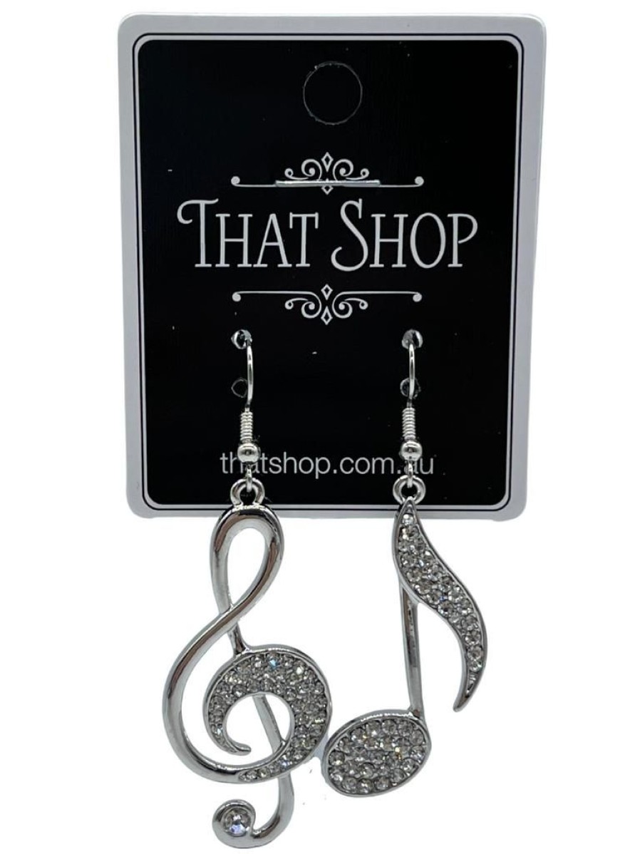 That Shop Treble Diamante Drop Earrings - Silver | Jewellery