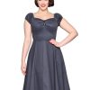 Collectif Dolores Doll - Navy Pindot | Dresses