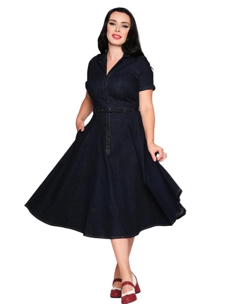 Collectif Caterina Denim Swing | Dresses « Vintagtiskirt