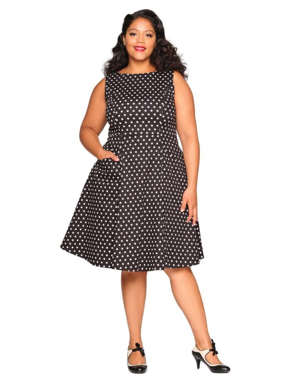 Collectif Hepburn Doll - Black Polka | Dresses