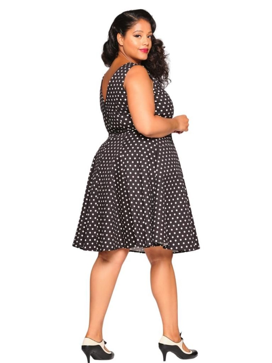 Collectif Hepburn Doll - Black Polka | Dresses