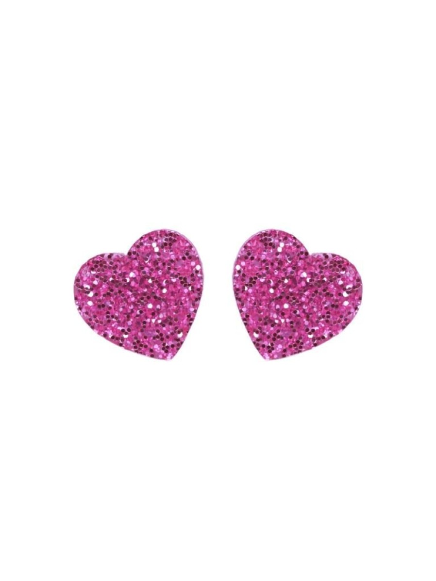 Emmi Helen Co. Sweetheart Studs - Pink Glitter | Earrings