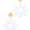 Emmi Helen Co. Large Daisy Drop Earrings - White | Jewellery