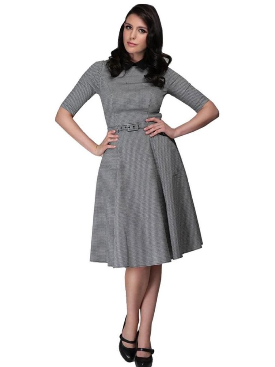 Collectif Winona Swing - Houndstooth | Dresses