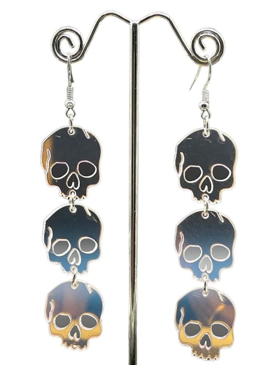 That Shop Holographic Skull Trio Drop Earrings | Earrings