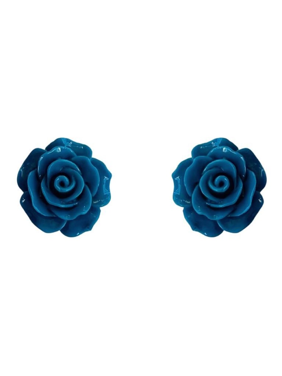 Emmi Helen Co. Rose Studs - Peacock | Jewellery