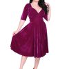 Collectif Trixie Doll - Magenta Velvet | Dresses