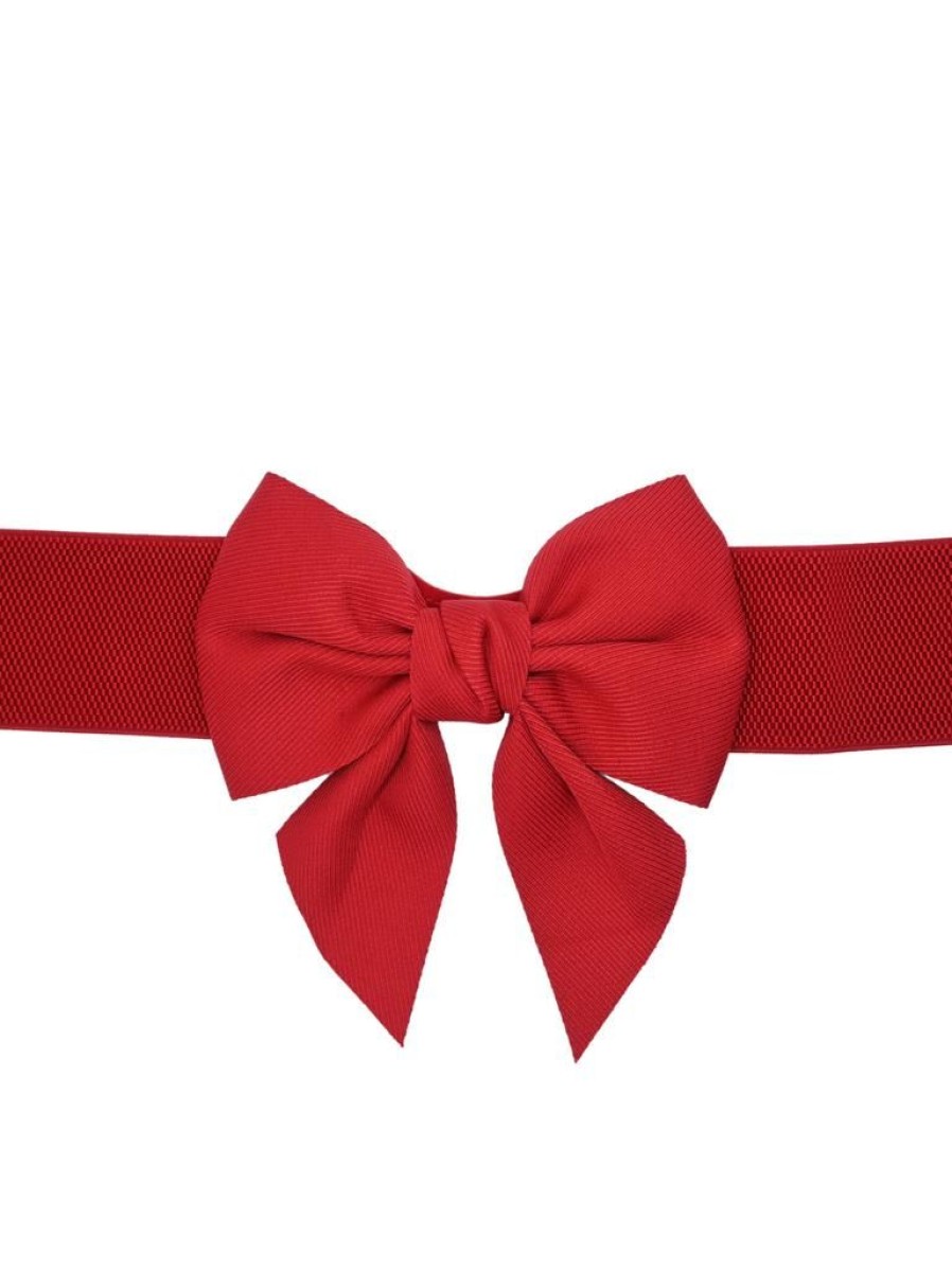 That Shop Betsy Stretch Bow Belt - Red | Belts