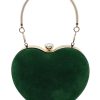 That Shop Adore Velvet Heart Bag - Forest Green | Bags