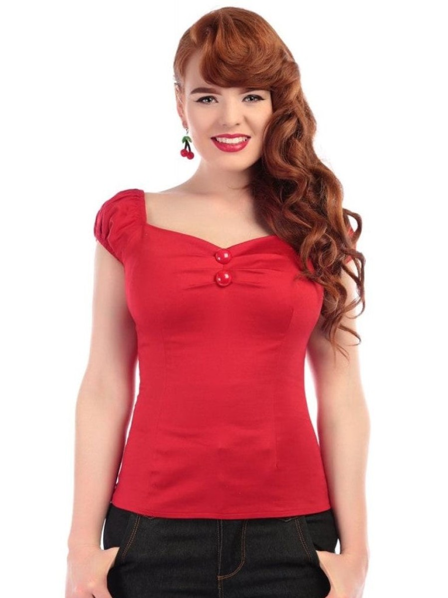 Collectif Dolores Top - Red | Tops & Blouses