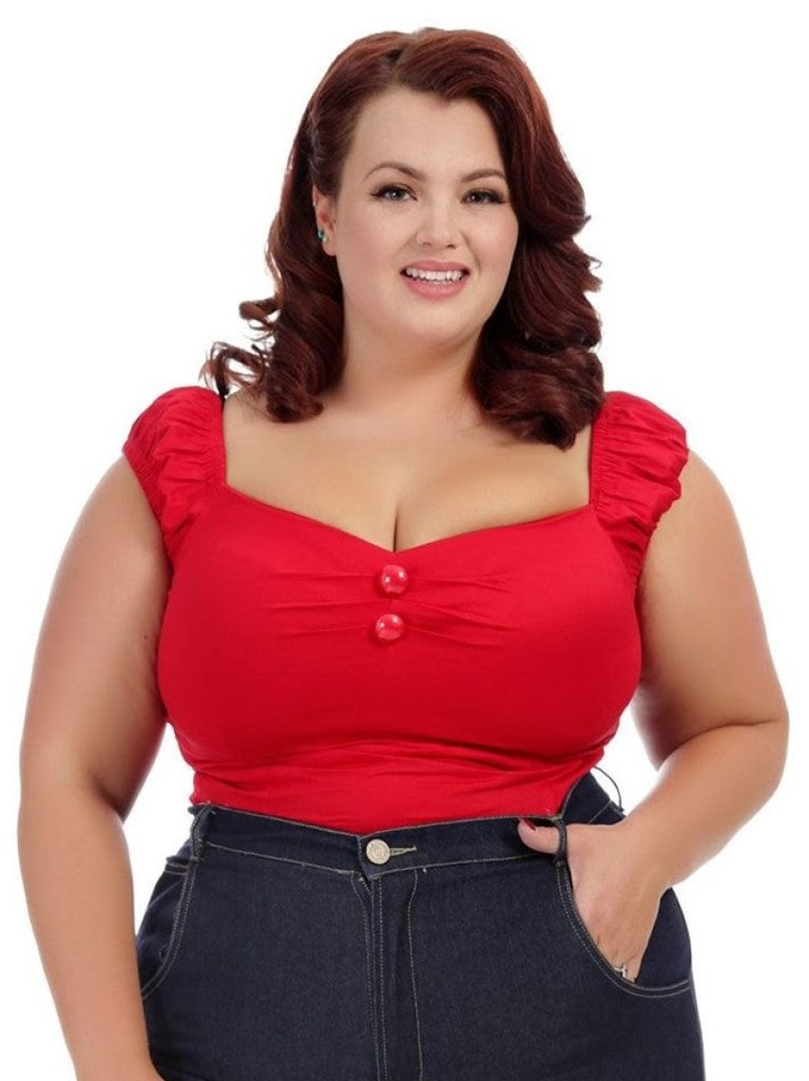 Collectif Dolores Top - Red | Tops & Blouses