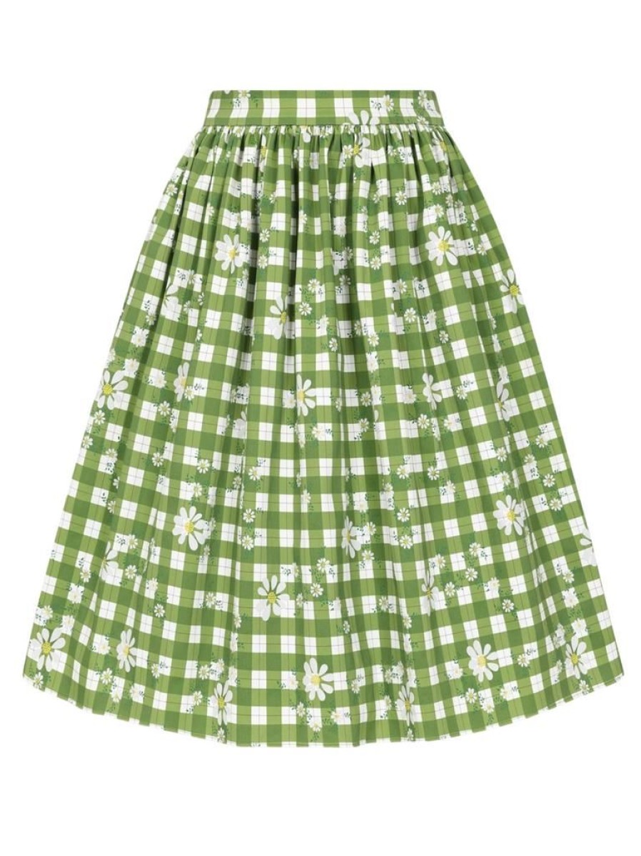 Collectif Jasmine Swing Skirt - Daisy Garden | Skirts