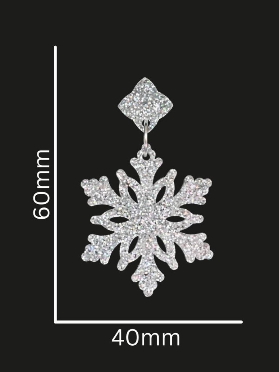 Emmi Helen Co. Snowflake Drop Earrings - Silver Confetti | Jewellery