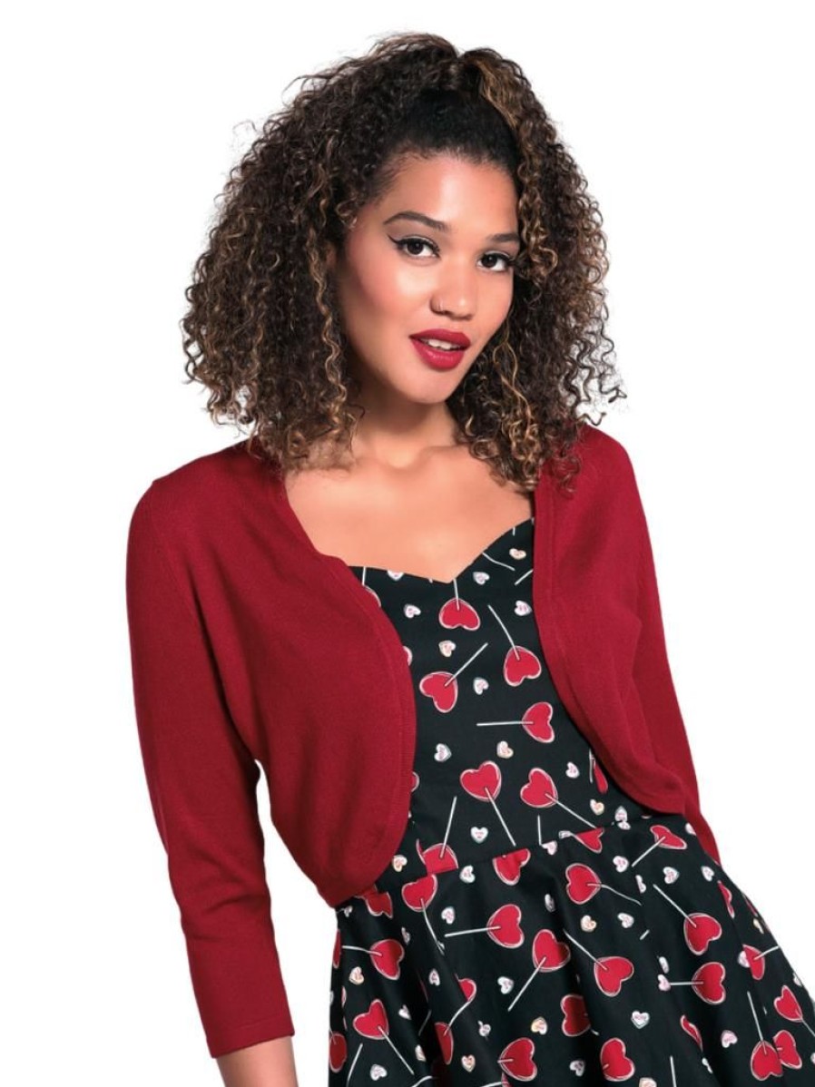 Hell Bunny Maggie Bolero - Red | Tops & Blouses