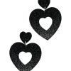 Emmi Helen Co. Sweetheart Hoop Earrings - Black Glitter | Earrings