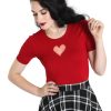 Hell Bunny Heart Top - Red | Tops & Blouses