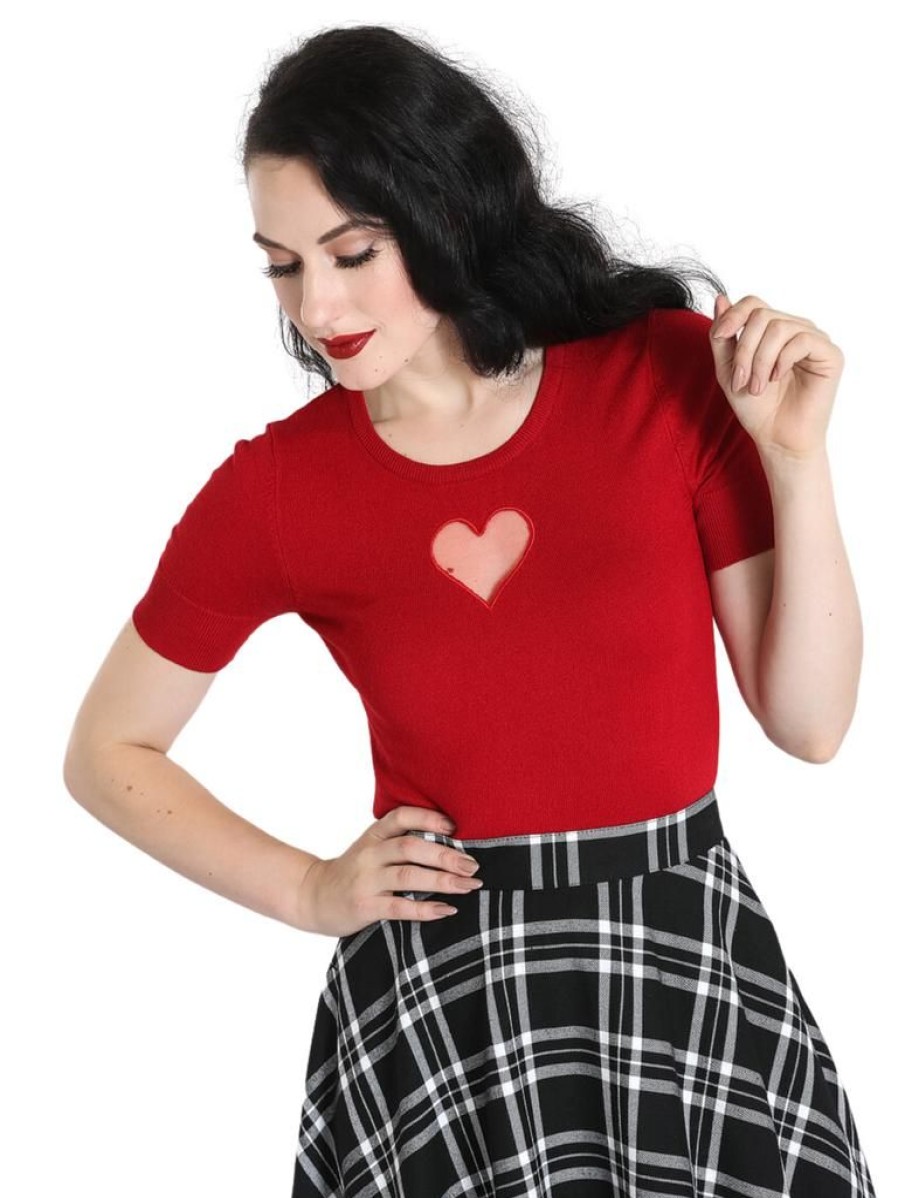 Hell Bunny Heart Top - Red | Tops & Blouses