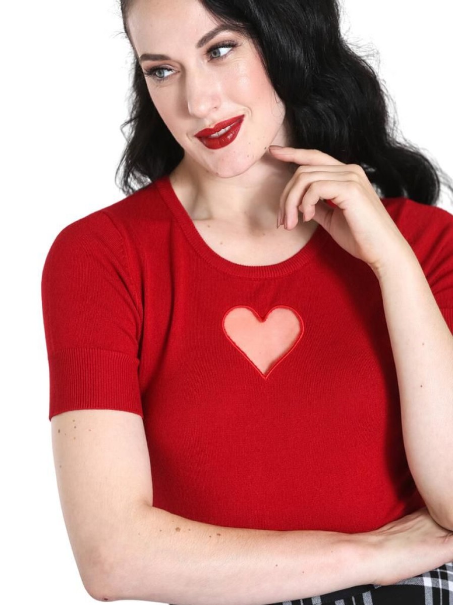 Hell Bunny Heart Top - Red | Tops & Blouses