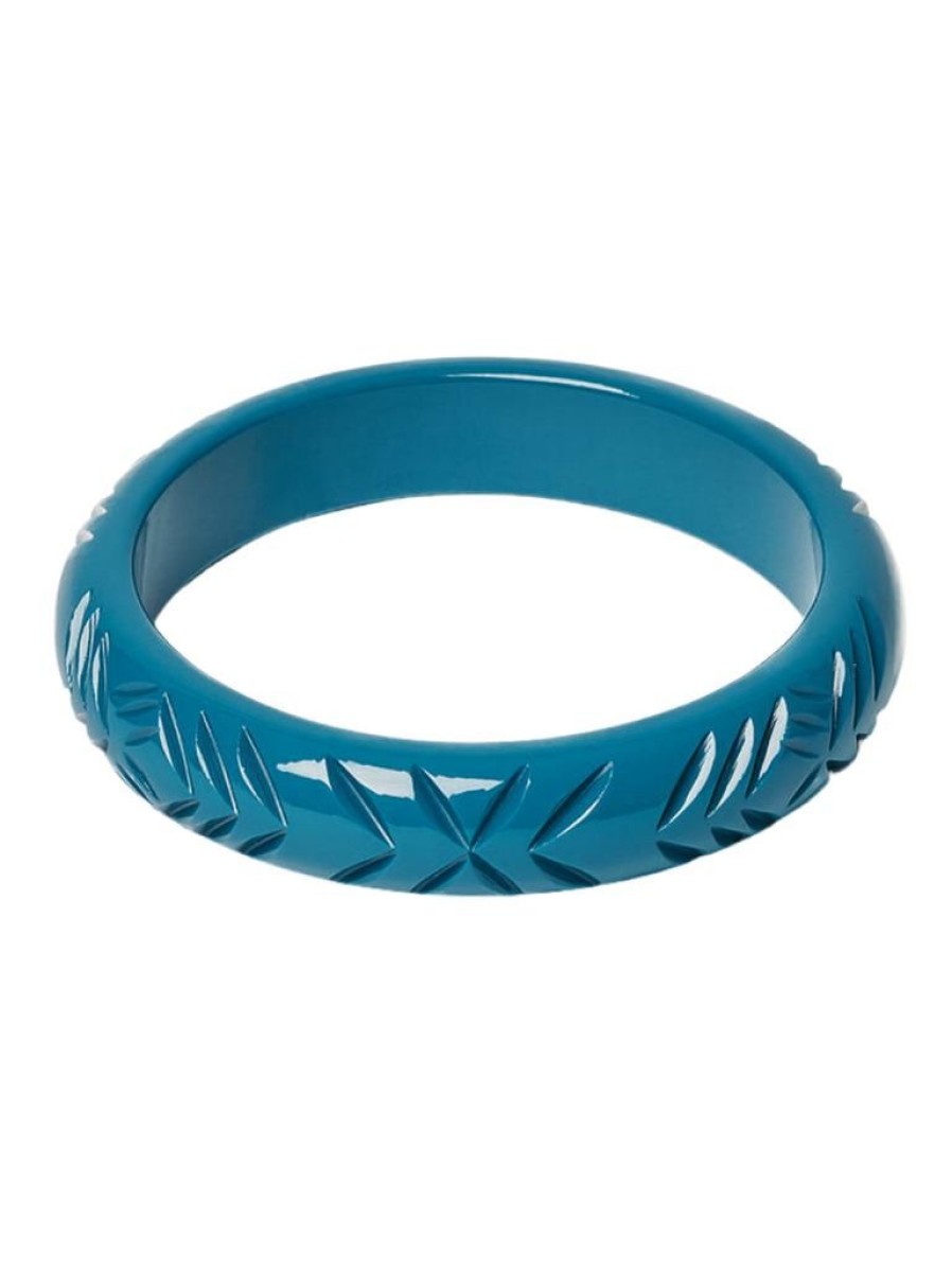 Splendette Midi Peacock Heavy Carve Bangle | Jewellery